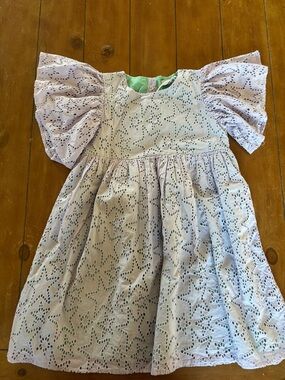 Stella McCartney Kids Lavender Eyelet Star Dress with Mint Lining